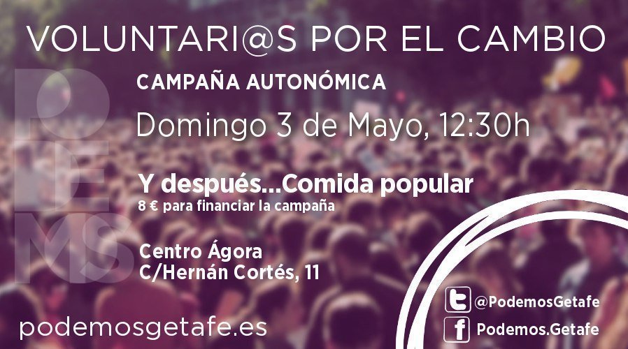 Este domingo asamblea y comida Podemos