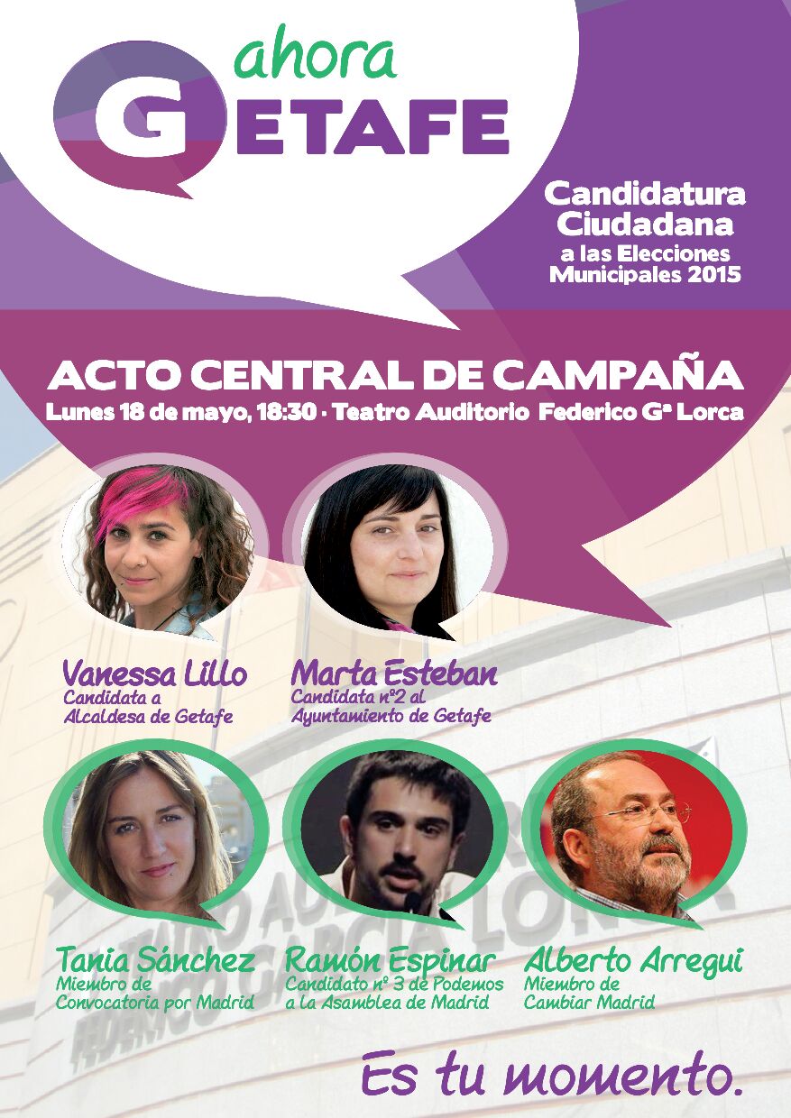 Acto Central de campaña de Ahora Getafe