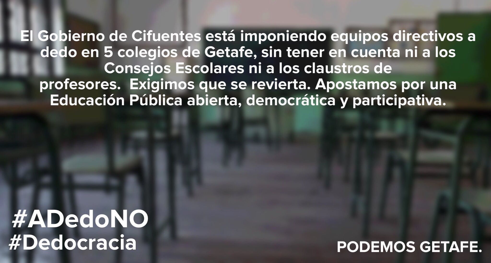 No a los nombramientos a dedo de directores de colegio