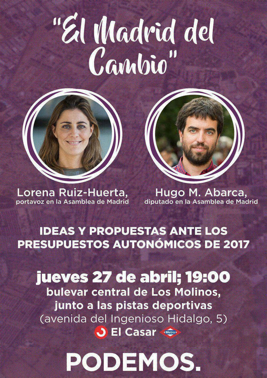 «El Madrid del cambio», jueves 27 en Los Molinos