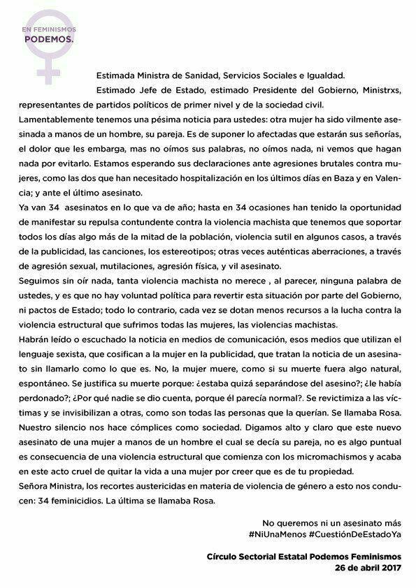 No queremos ni un asesinato más