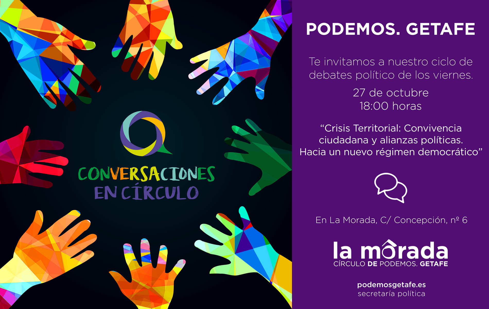 Conversaciones en Círculo, el viernes 27 de octubre abrimos ciclo de debate