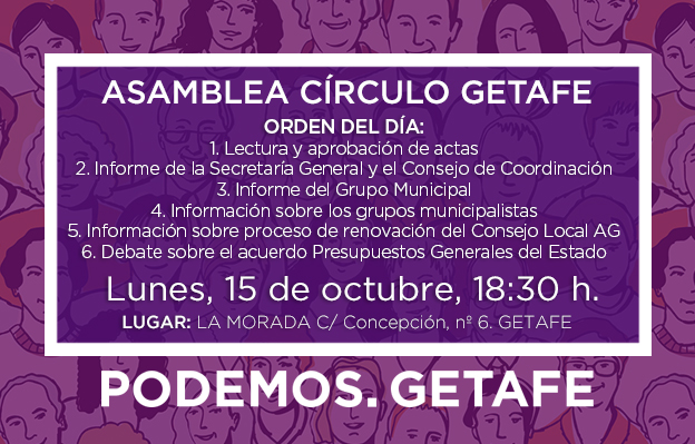 Asamblea Círculo de Getafe: lunes 15 octubre