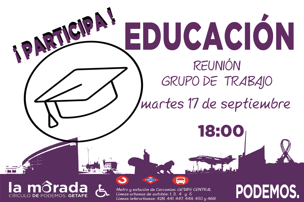 Convocada la reunión del grupo de trabajo de Educación